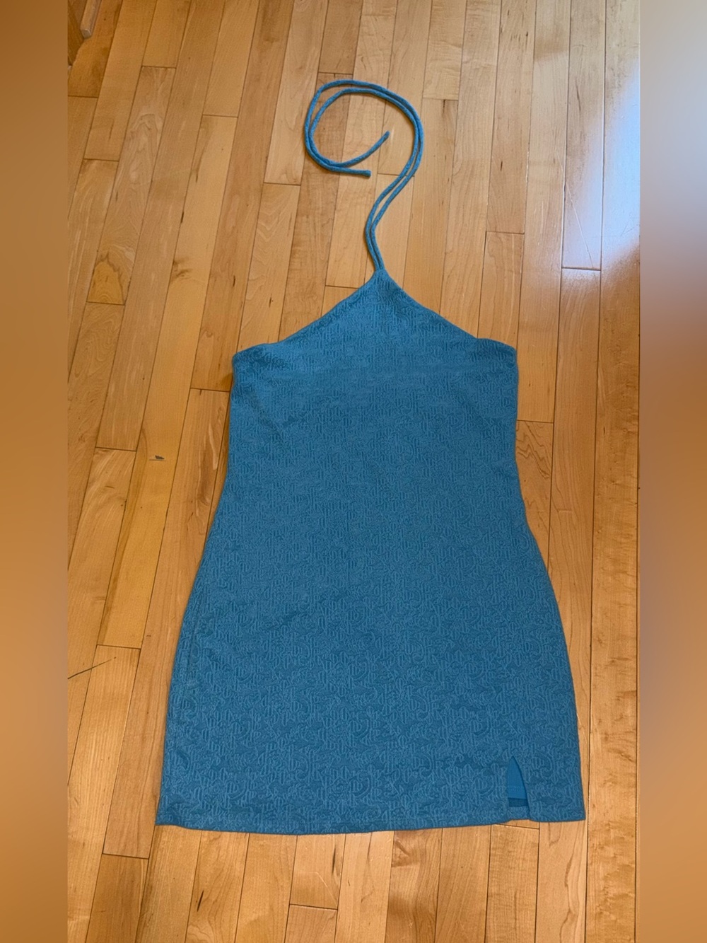 Wild Fable Bright Blue Textured Halter Mini Dress Size  Large NWOT